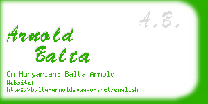 arnold balta business card